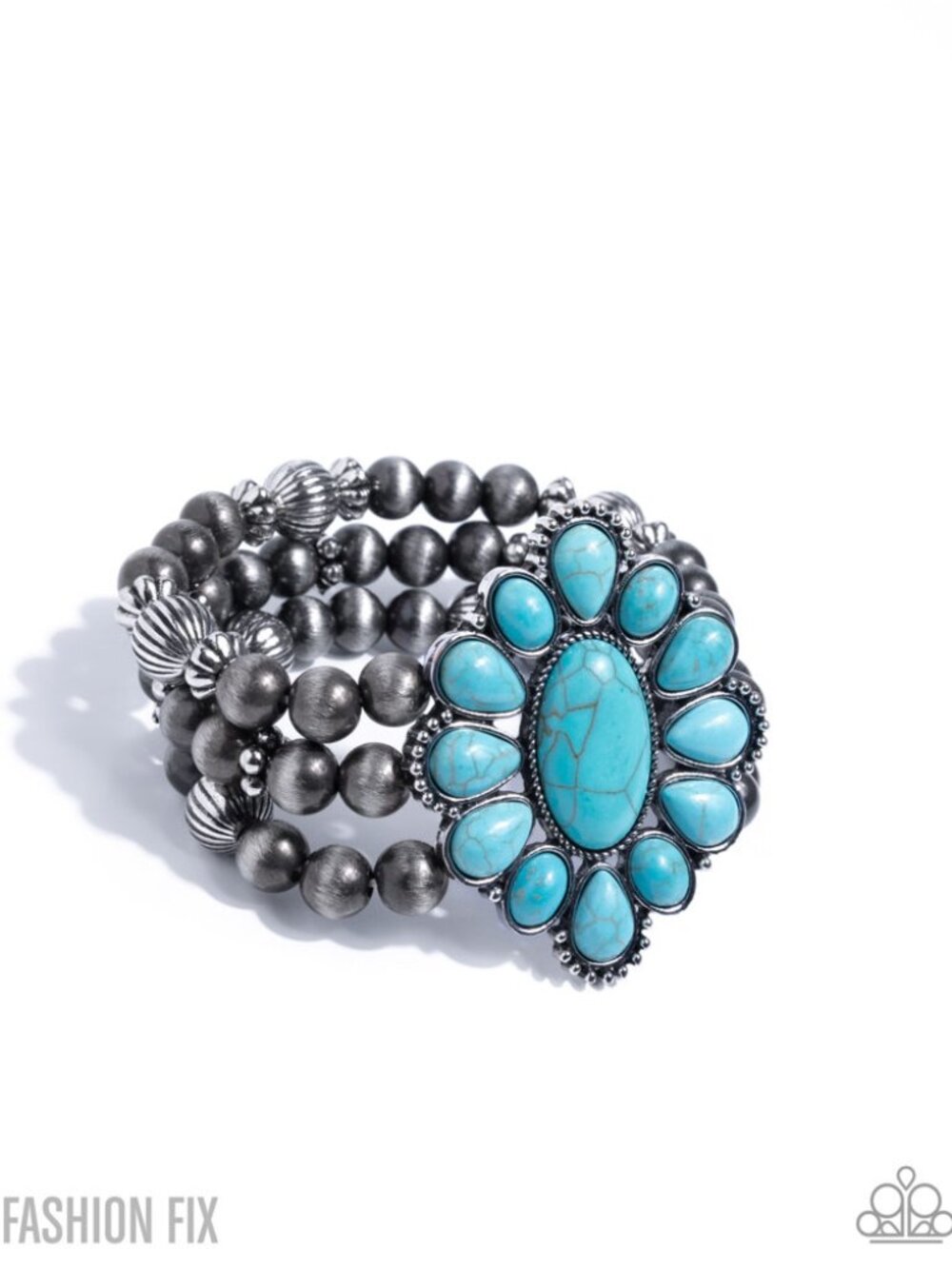Navajo Pearl and turquoise multi strand stretch bracelet